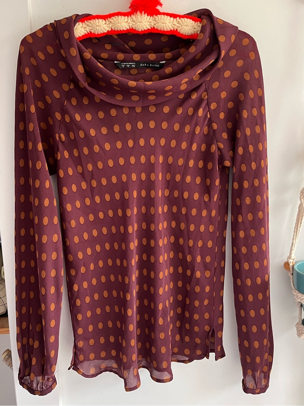 Purple polka dot blouse